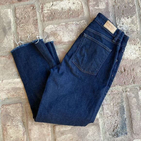 BDG Urban Outfitters AXYL High Rise Raw Hem Dark Wash Jeans Size 30 - Picture 2 of 14